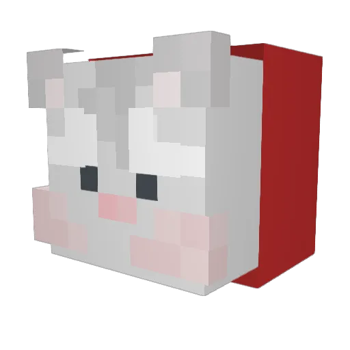 ch_Hamster Minecraft avatar head, 3D render