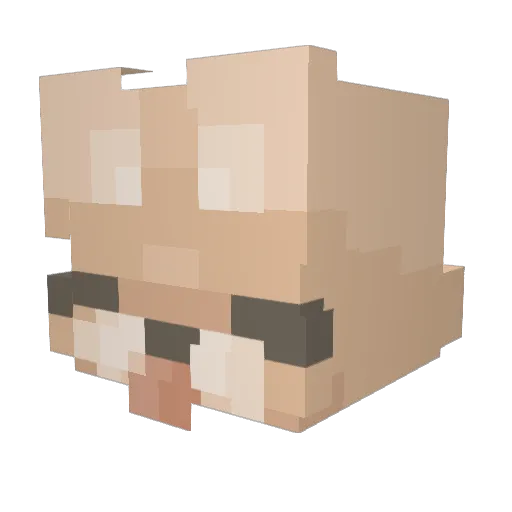 cha_muu Minecraft avatar head, 3D render