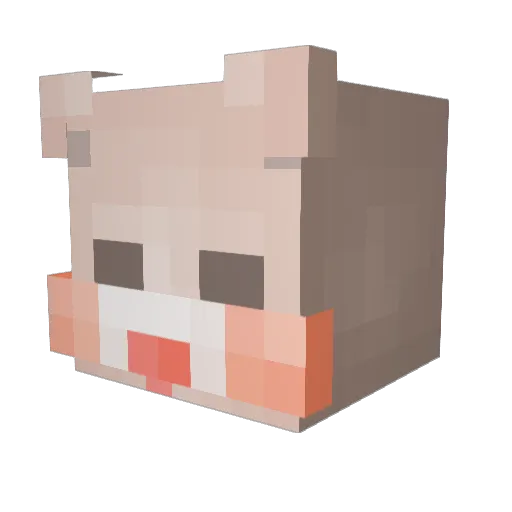 chachading Minecraft avatar head, 3D render