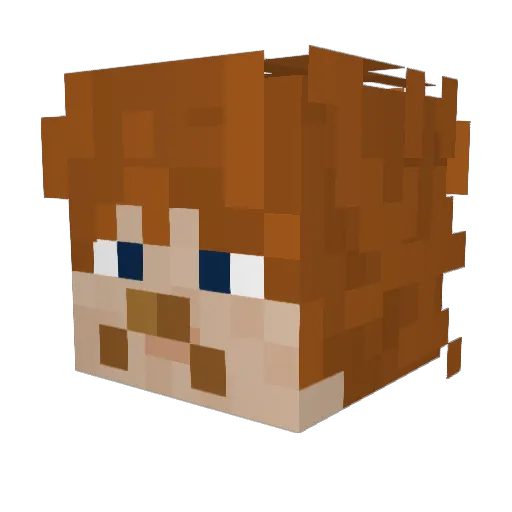chachafrog Minecraft avatar head, 3D render