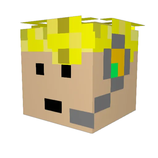 chacobing Minecraft avatar head, 3D render