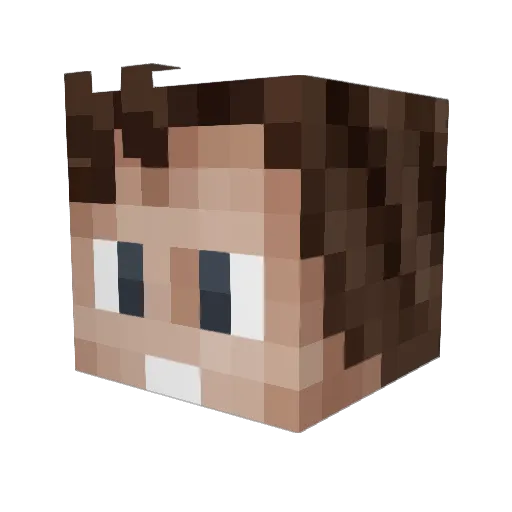chadadada Minecraft avatar head, 3D render