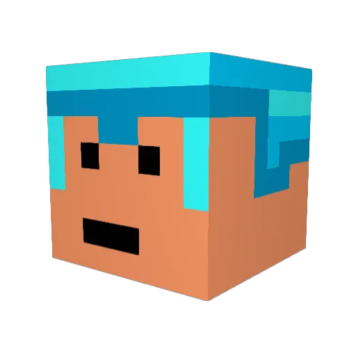 chadverb Minecraft avatar head, 3D render