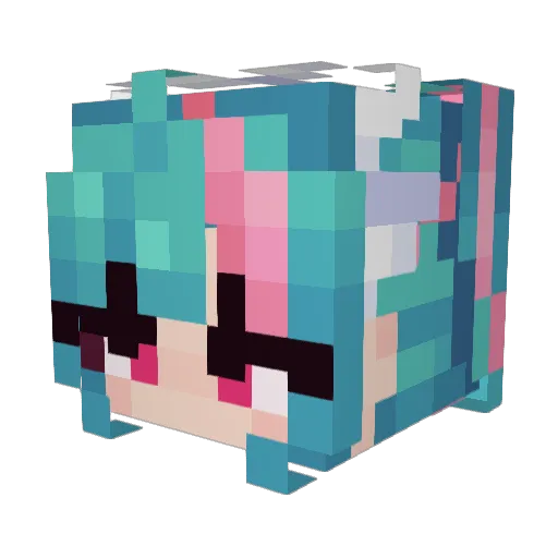 chaeyuri Minecraft avatar head, 3D render