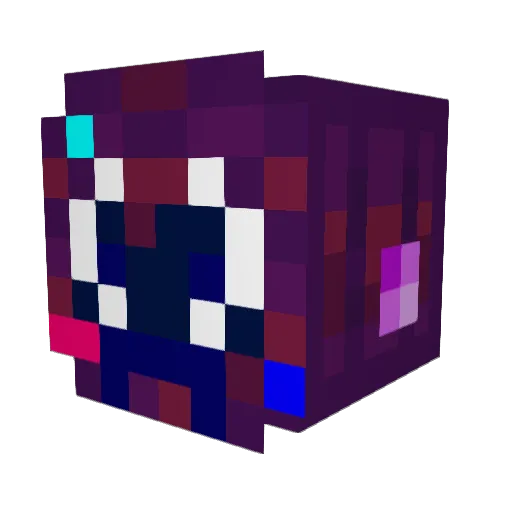 chain1ocked Minecraft avatar head, 3D render