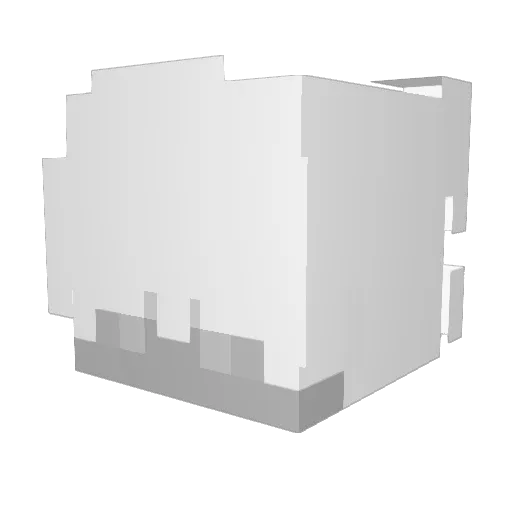 chaleureuse Minecraft avatar head, 3D render