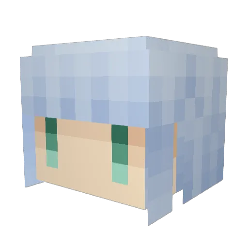 chamuneko Minecraft avatar head, 3D render