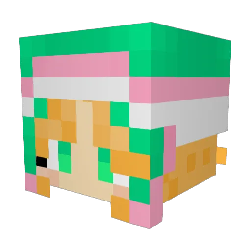 chamutan Minecraft avatar head, 3D render