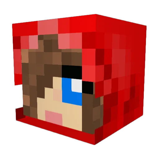 chanouu Minecraft avatar head, 3D render