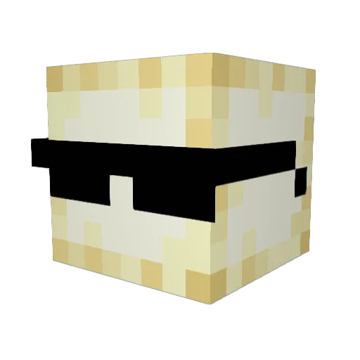 chaos_coin Minecraft avatar head, 3D render