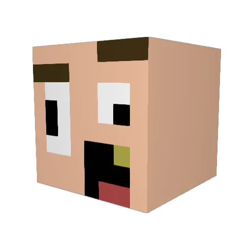 chapich Minecraft avatar head, 3D render