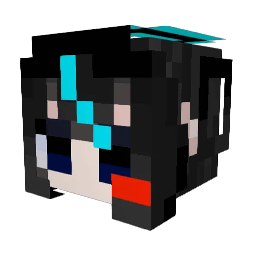 chara_cat Minecraft avatar head, 3D render