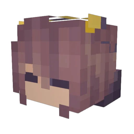 charactre Minecraft avatar head, 3D render