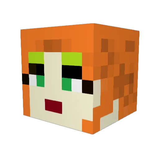charaflame Minecraft avatar head, 3D render