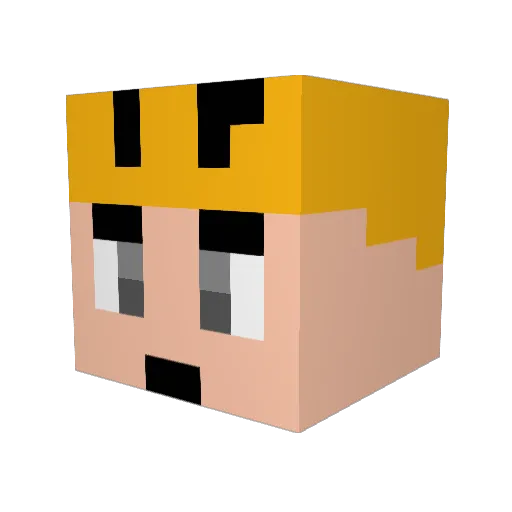 charapan Minecraft avatar head, 3D render