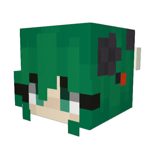charcollie Minecraft avatar head, 3D render