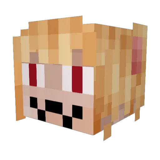 charlejc Minecraft avatar head, 3D render