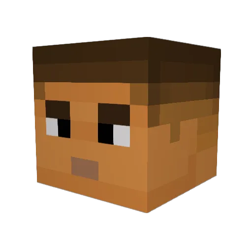charlieActive Minecraft avatar head, 3D render
