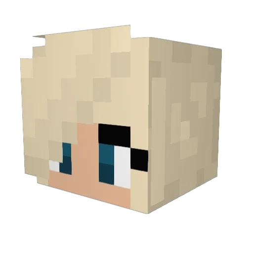 charlinette Minecraft avatar head, 3D render