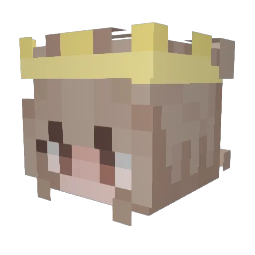 charlypiglet Minecraft avatar head, 3D render