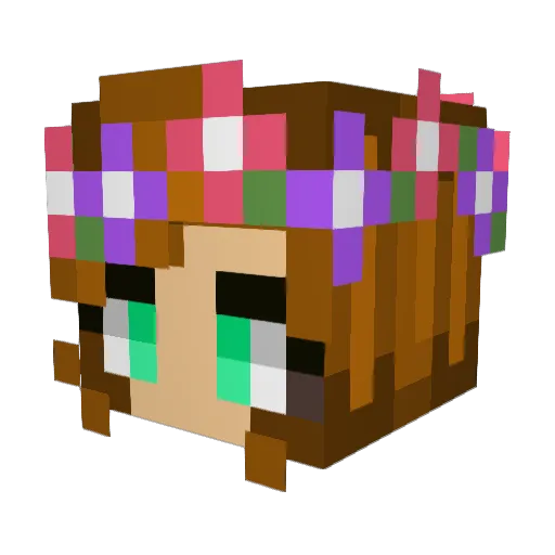 charmingmiss Minecraft avatar head, 3D render