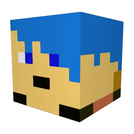 charpikachu Minecraft avatar head, 3D render