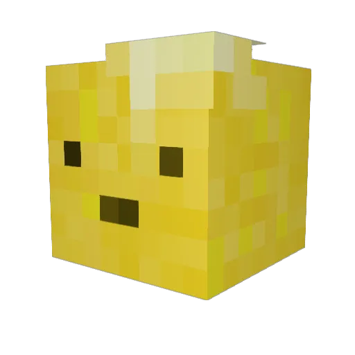 charred_corn Minecraft avatar head, 3D render
