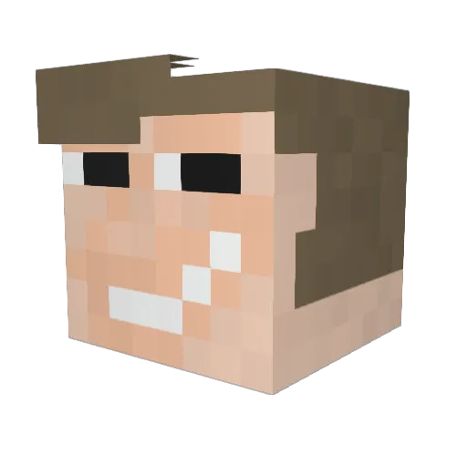 chatar Minecraft avatar head, 3D render