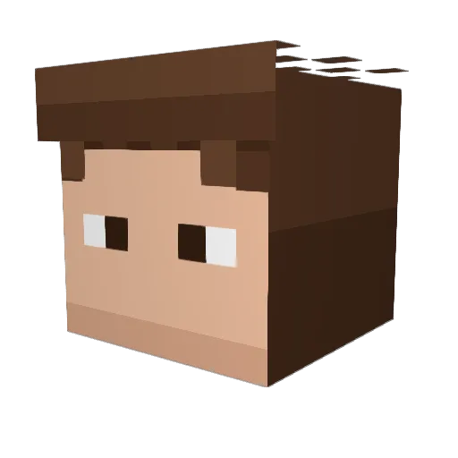 chatt_ Minecraft avatar head, 3D render