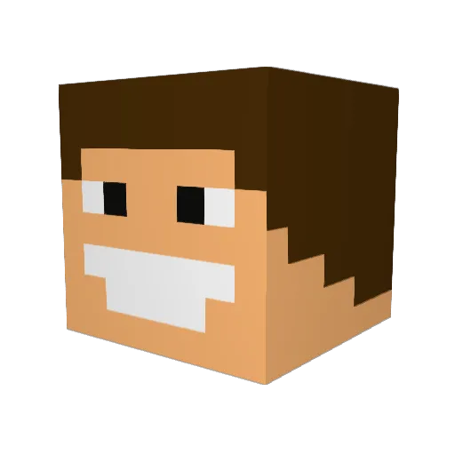 chaysebob Minecraft avatar head, 3D render