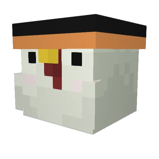 chckn Minecraft avatar head, 3D render