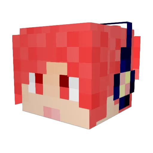 checkyin Minecraft avatar head, 3D render