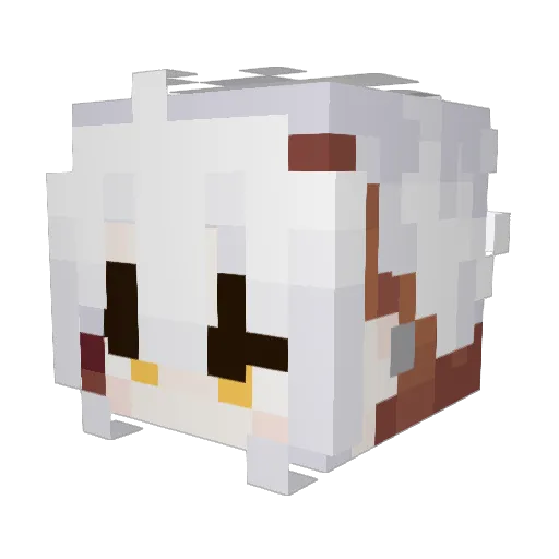cheeriko Minecraft avatar head, 3D render
