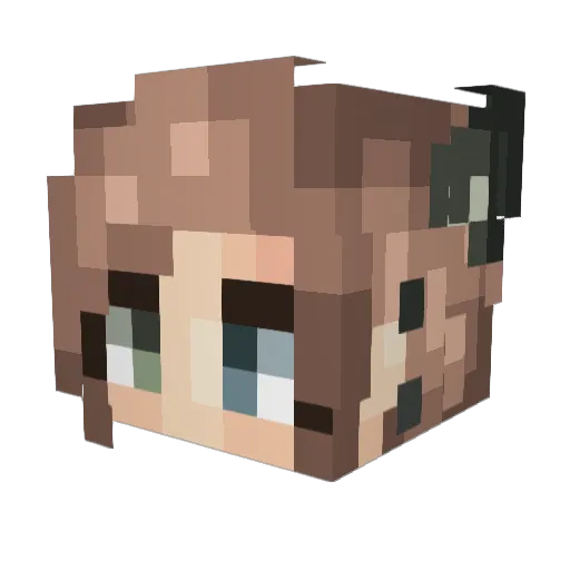 chen_qin Minecraft avatar head, 3D render