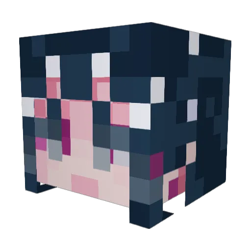 cherrichari Minecraft avatar head, 3D render