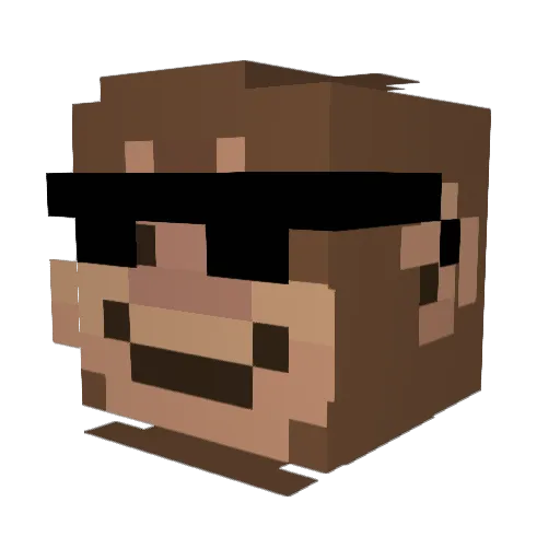cherrism Minecraft avatar head, 3D render