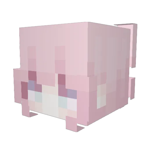 cherrqt Minecraft avatar head, 3D render