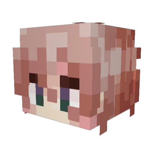 cherryGF Minecraft avatar head, 3D render