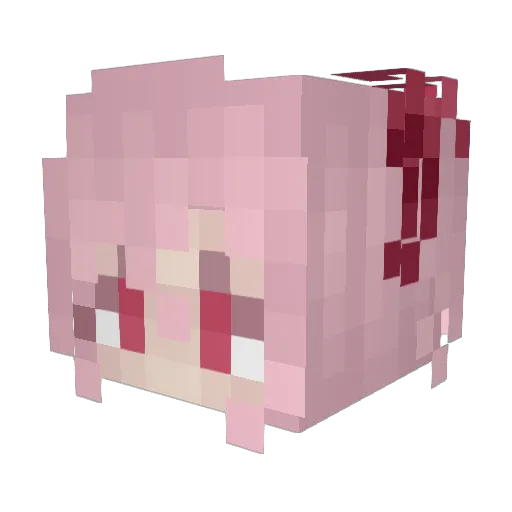 cherryhan Minecraft avatar head, 3D render