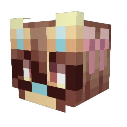 chesfoxie Minecraft avatar head, 3D render