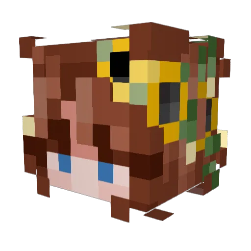 chevvery Minecraft avatar head, 3D render