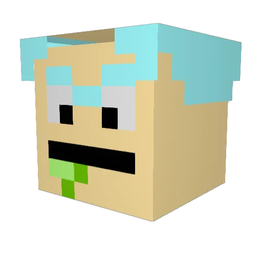 chew_7_ Minecraft avatar head, 3D render