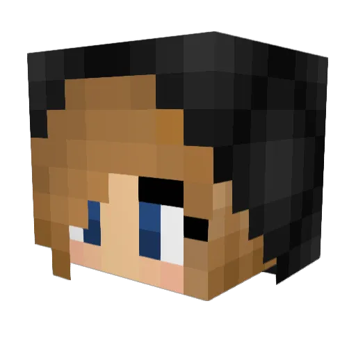 chi02 Minecraft avatar head, 3D render