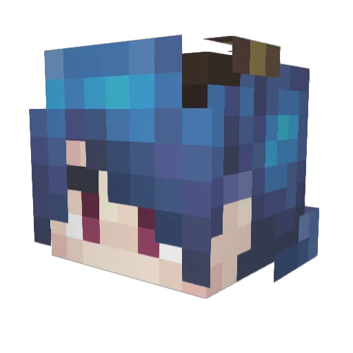 chi_lian_ Minecraft avatar head, 3D render