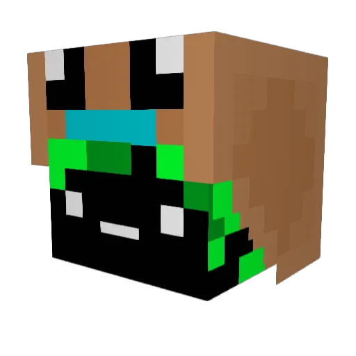 chi_panda Minecraft avatar head, 3D render