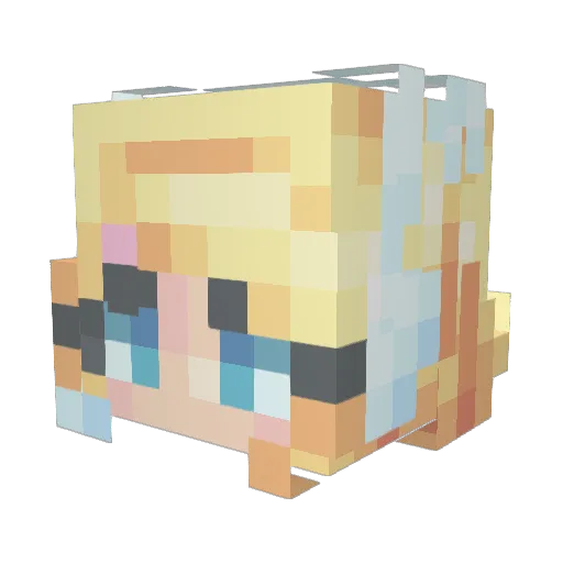 chiakiss Minecraft avatar head, 3D render