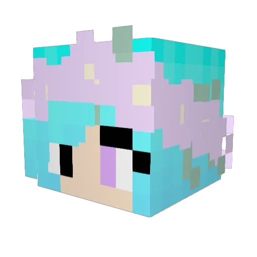 chibiiiusa Minecraft avatar head, 3D render
