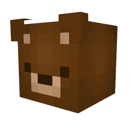 chibin Minecraft avatar head, 3D render