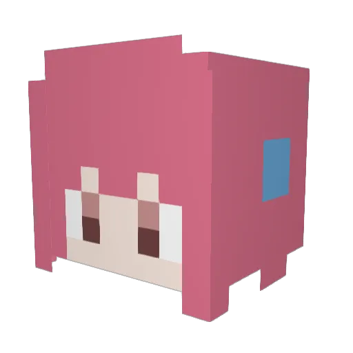 chibiren Minecraft avatar head, 3D render