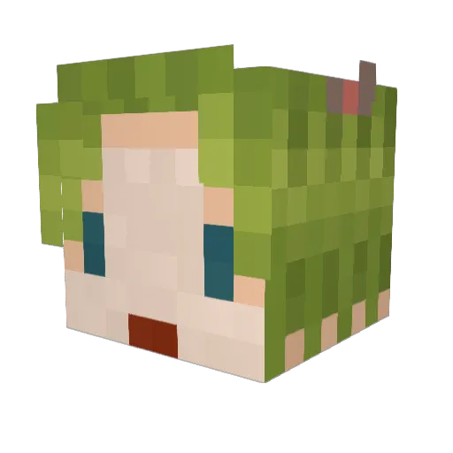 chibudesu Minecraft avatar head, 3D render